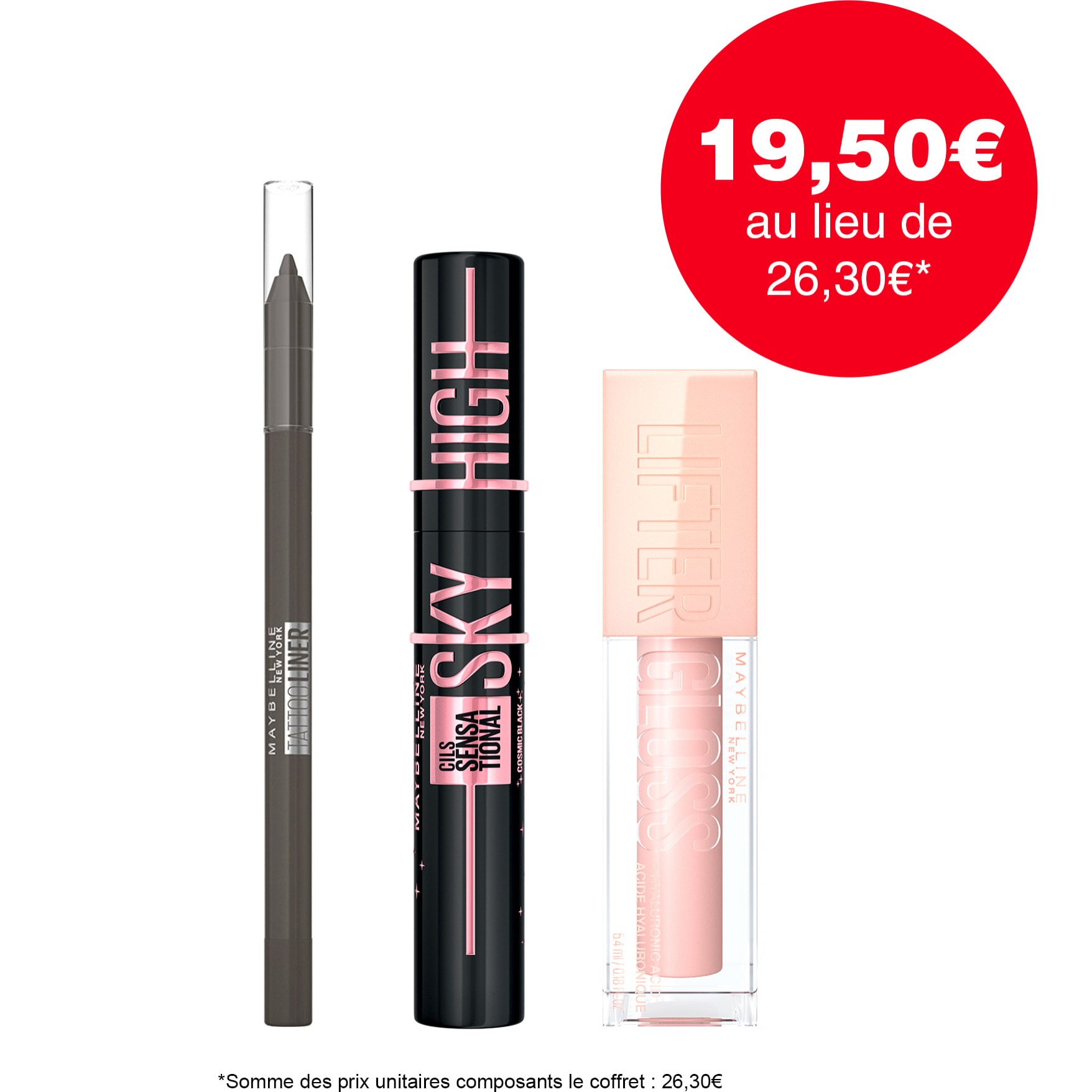 Maybelline New York Coffret Mascara Sky High Cosmic Black, Tattoo