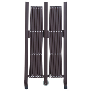 Barrière extensible rétractable barrière de sécurité avec roulette 405L x 31l x 104H cm alu métal chocolat