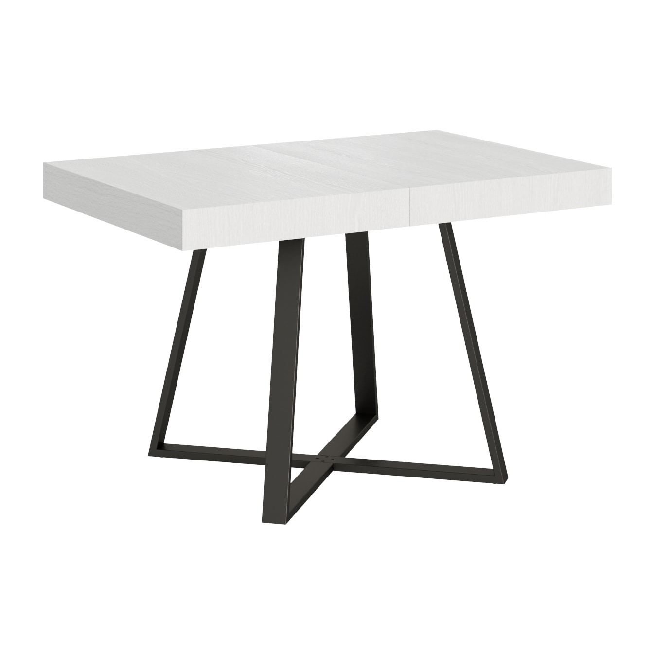 Table extensible 90x120/224 cm Abbraccio frêne blanc pieds anthracite