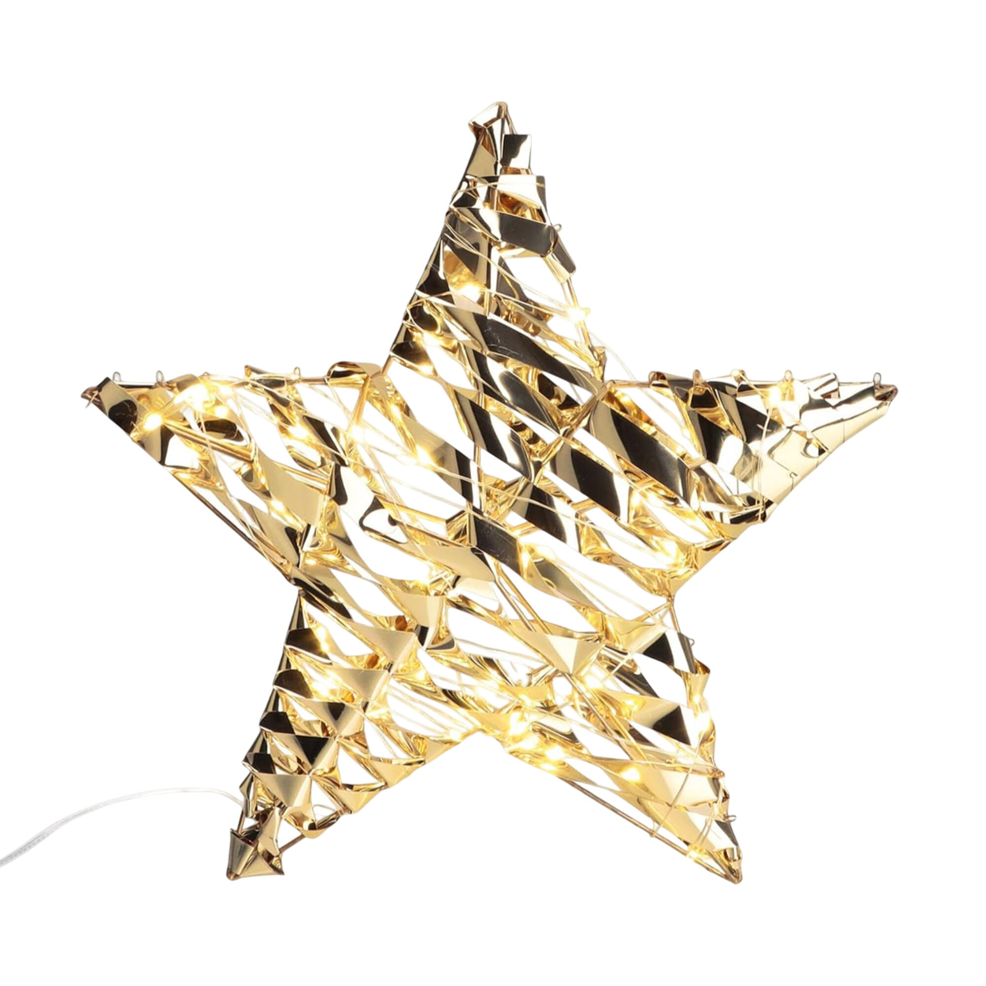 decoración colgante con forma de estrella con 40 luces micro led 30x8x30cm