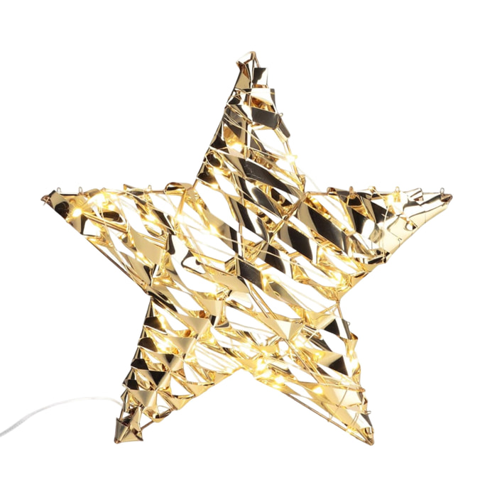 decoración colgante con forma de estrella con 40 luces micro led 30x8x30cm