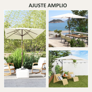 Toldo de Recambio de Sombrilla de 3x2 m Toldo de Repuesto para Sombrilla de Patio con Ventilación Superior Protección UV 50+ Cubierta de Repuesto para Parasol para Exteriores Beige