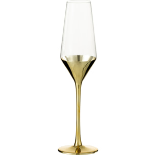 J-Line flute à champagne - verre - transparent/or - 4 pcs