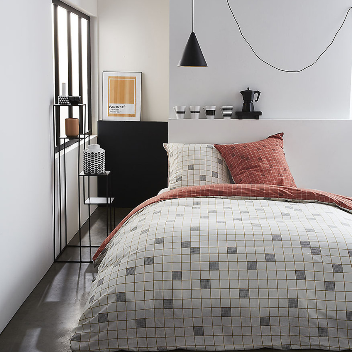 Parure Housse De Couette Réversible. 3pcs 100% coton 57fils Sunshine 4.14