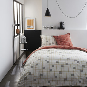 Parure Housse De Couette Réversible. 3pcs 100% coton 57fils Sunshine 4.14