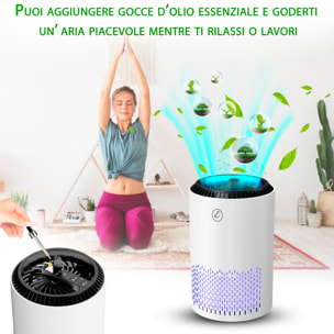 Purificatore Aria Portatile Air Purifier Filtro Hepa H13 22 Watt Elimina Odori Pollini Polvere Con Timer Camera Letto Soggiorno Bagno Ufficio 20 Mq