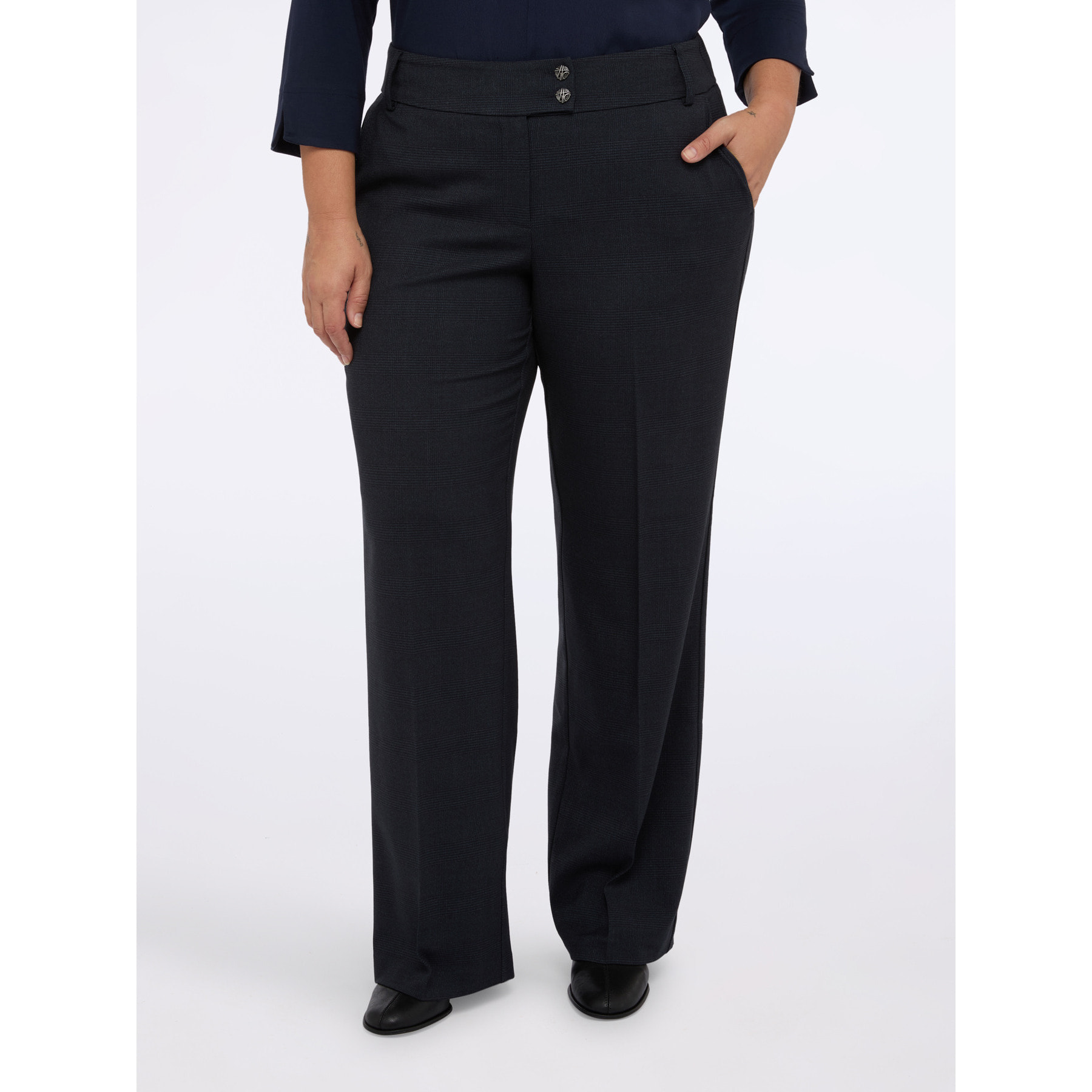 Fiorella Rubino - Pantaloni new regular con piega stirata - Blu