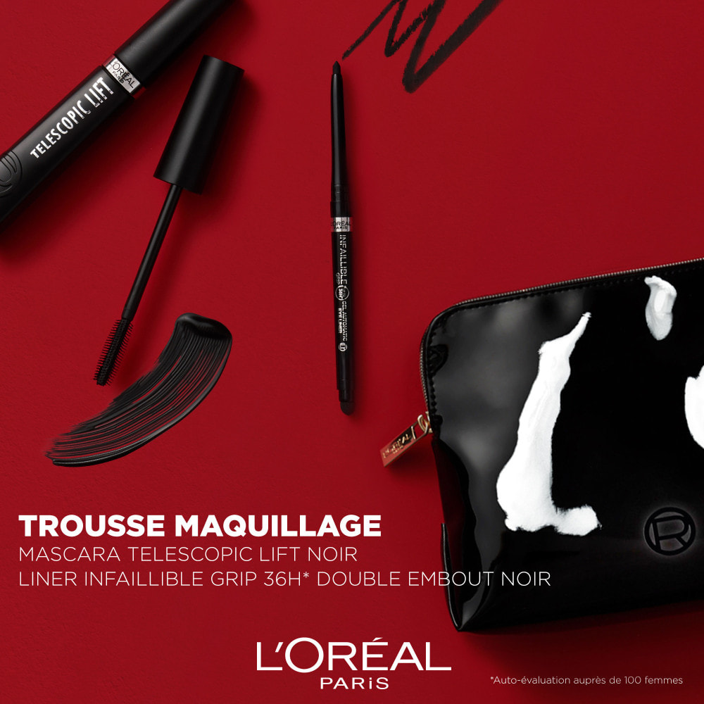 L'Oréal Paris Trousse Duo Mascara Telescopic Lift Noir + Infaillible 36H Grip Liner