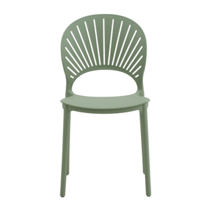 set 2 sedie impilabili in polipropilene verde