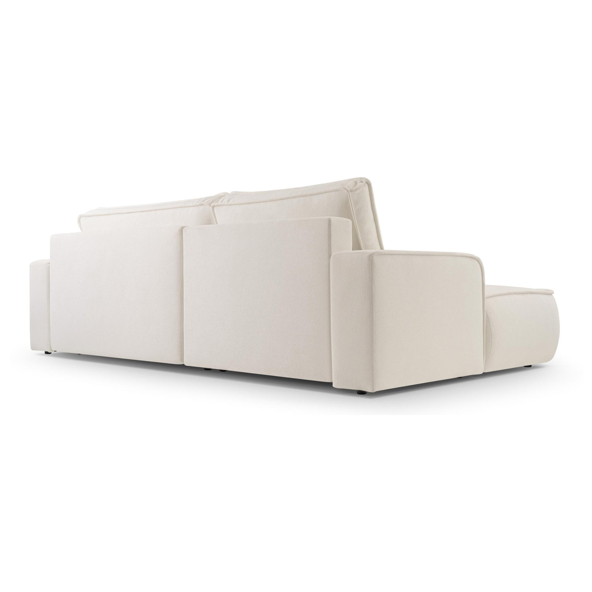 Nessino - canapé d'angle gauche 4 places - convertible avec coffre - en tissu texturé - Beige