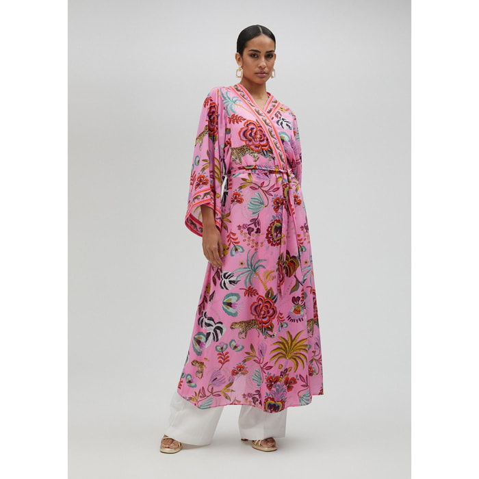 Kimono lungo tropicale