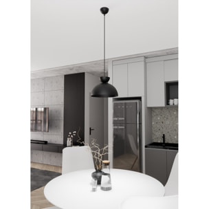 Lampada a sospensione LUNARO in acciaio nero opaco