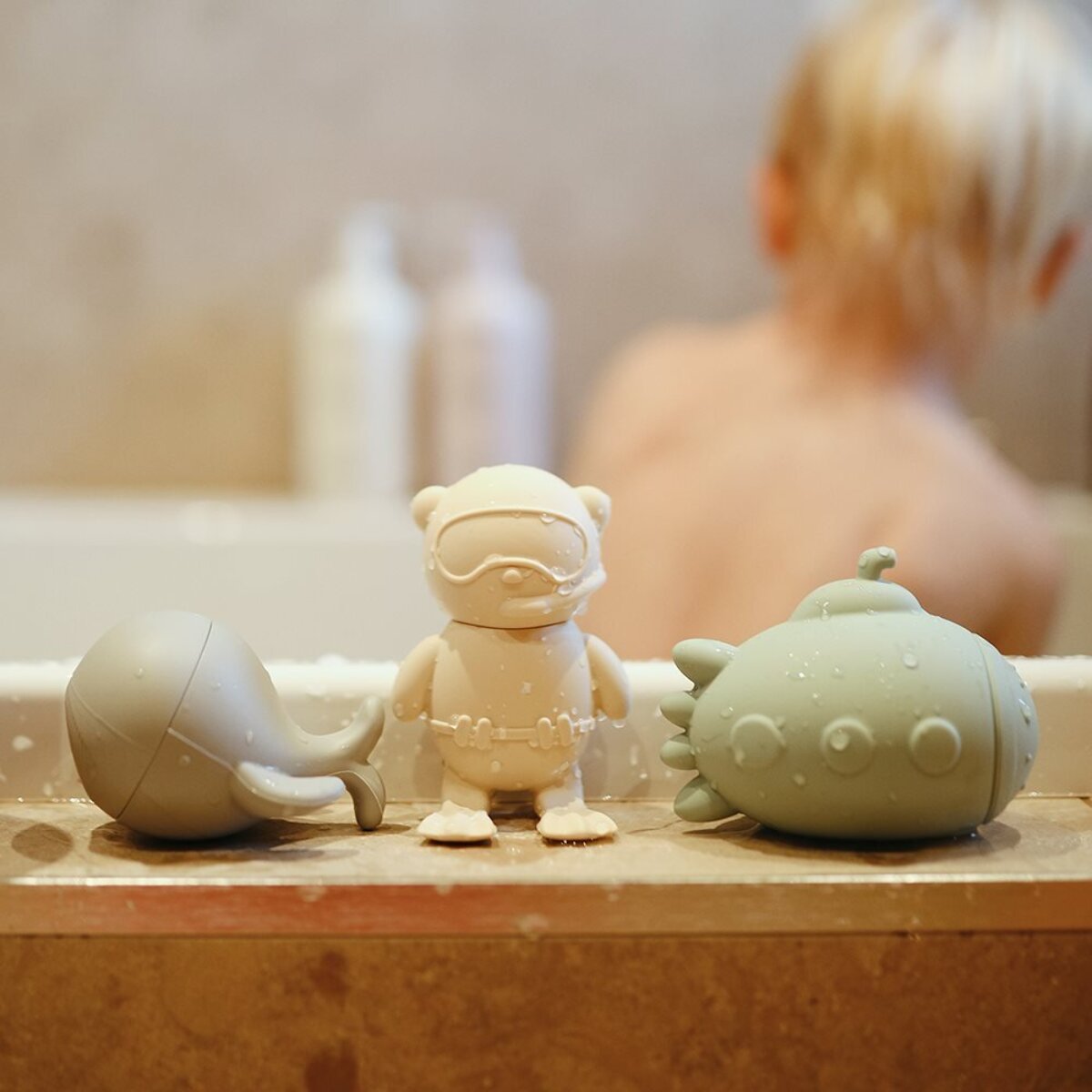 Mushie Pack 4 Pzas. Vida Marina Baño Solid