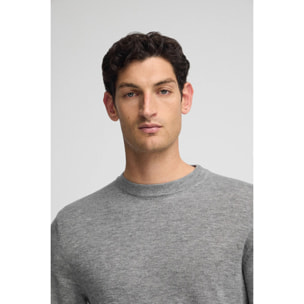 Jersey gris vigoré de lana merino con cuello redondo