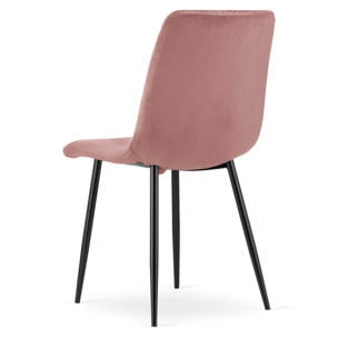 Set di 3 sedie Turin in velluto rosa e gambe nere