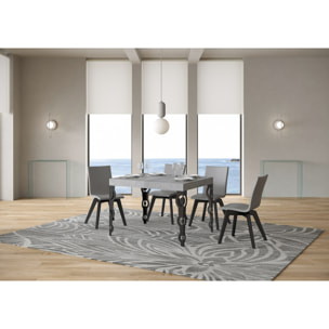 Mesa extensible 70x110/194 cm Karamay Cemento estructura Antracita