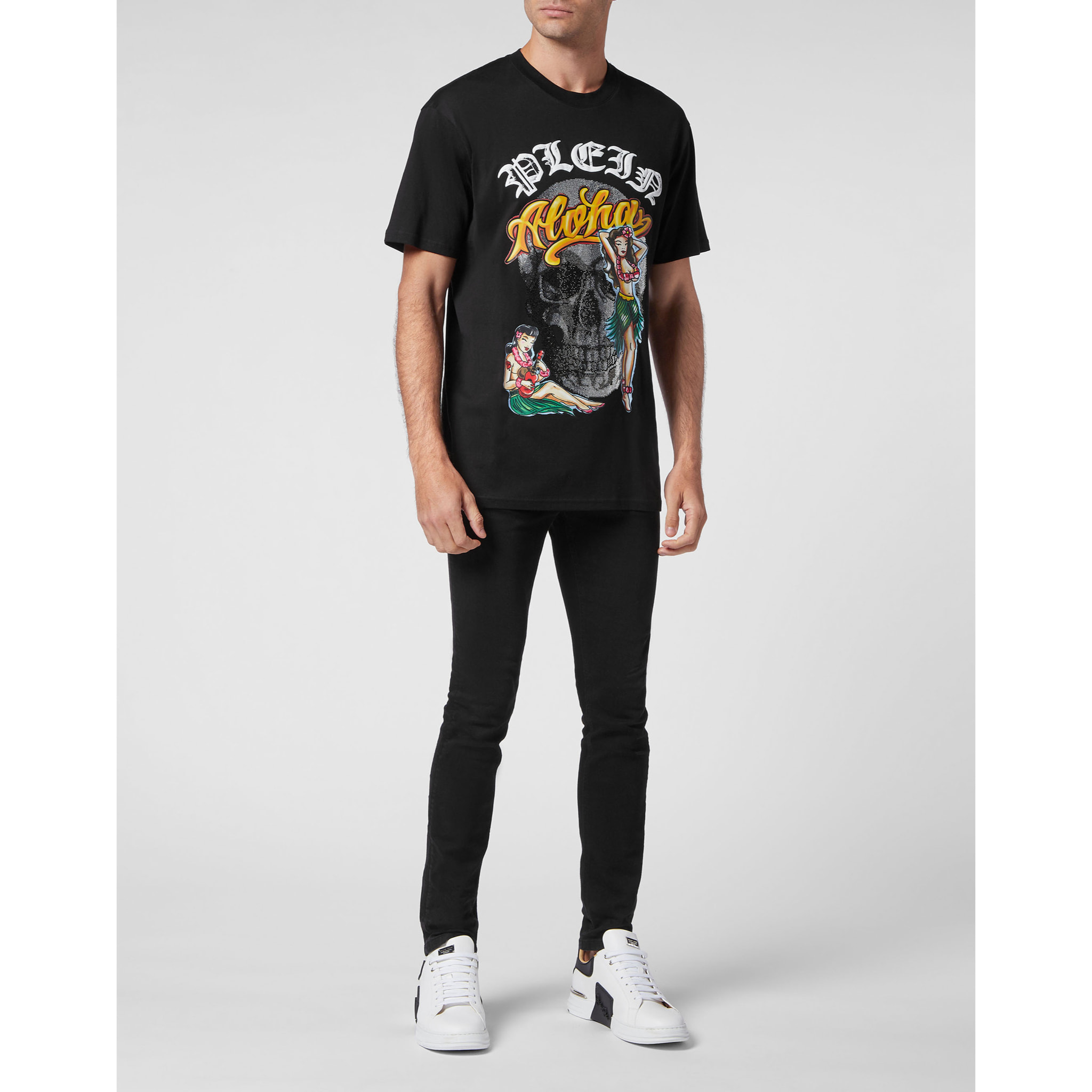 PHILIPP PLEIN Camiseta de cuello redondo y manga corta HAWAII