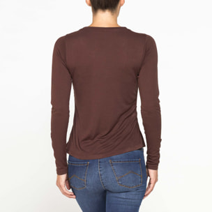 T-SHIRT SCOLLO A V MANICA LUNGA