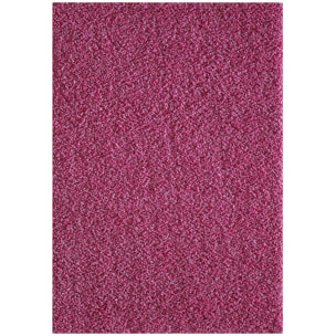 Tapis longs poils shaggy 160x230 rectangle tissé rose motif uni SIMPLE