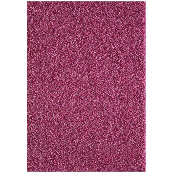 Tapis longs poils shaggy 160x230 rectangle tissé rose motif uni SIMPLE