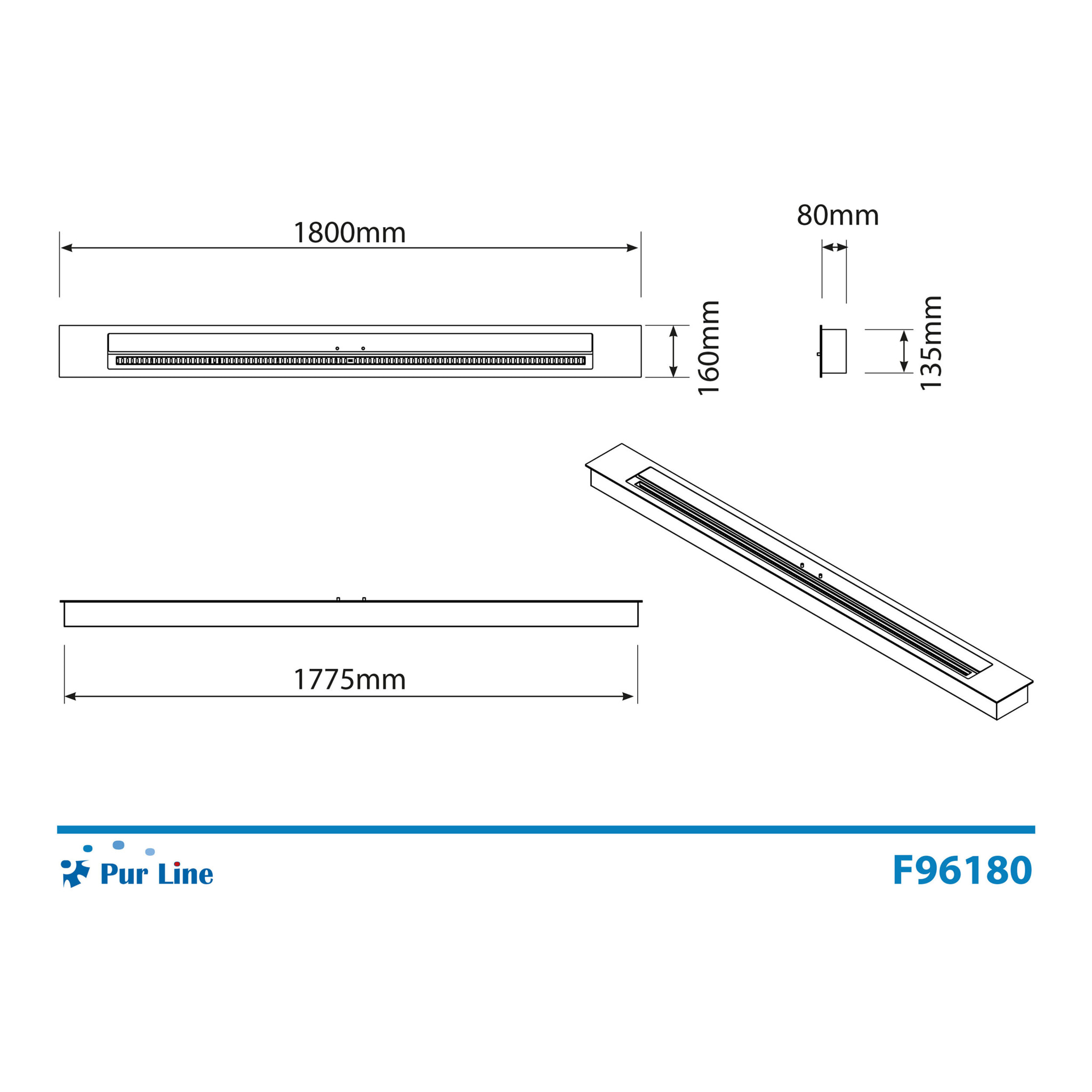 Bloque de combustión tamaño grande con fibra cerámica y regulador de llama F96180 PURLINE 8000 W