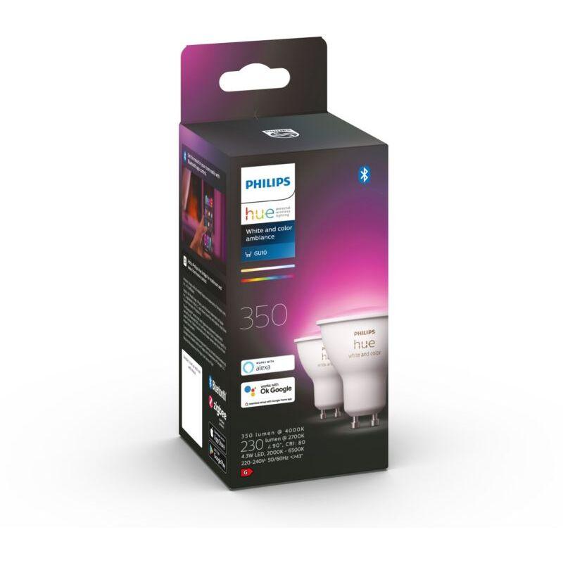 Ampoule connectée PHILIPS HUE W&C GU10 5.7W x2