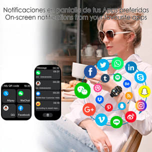 Smartwatch AIMB-Z20. Con termometro, modalità sportive, cuffie bluetooth integrate e 2 cinturini in silicone.