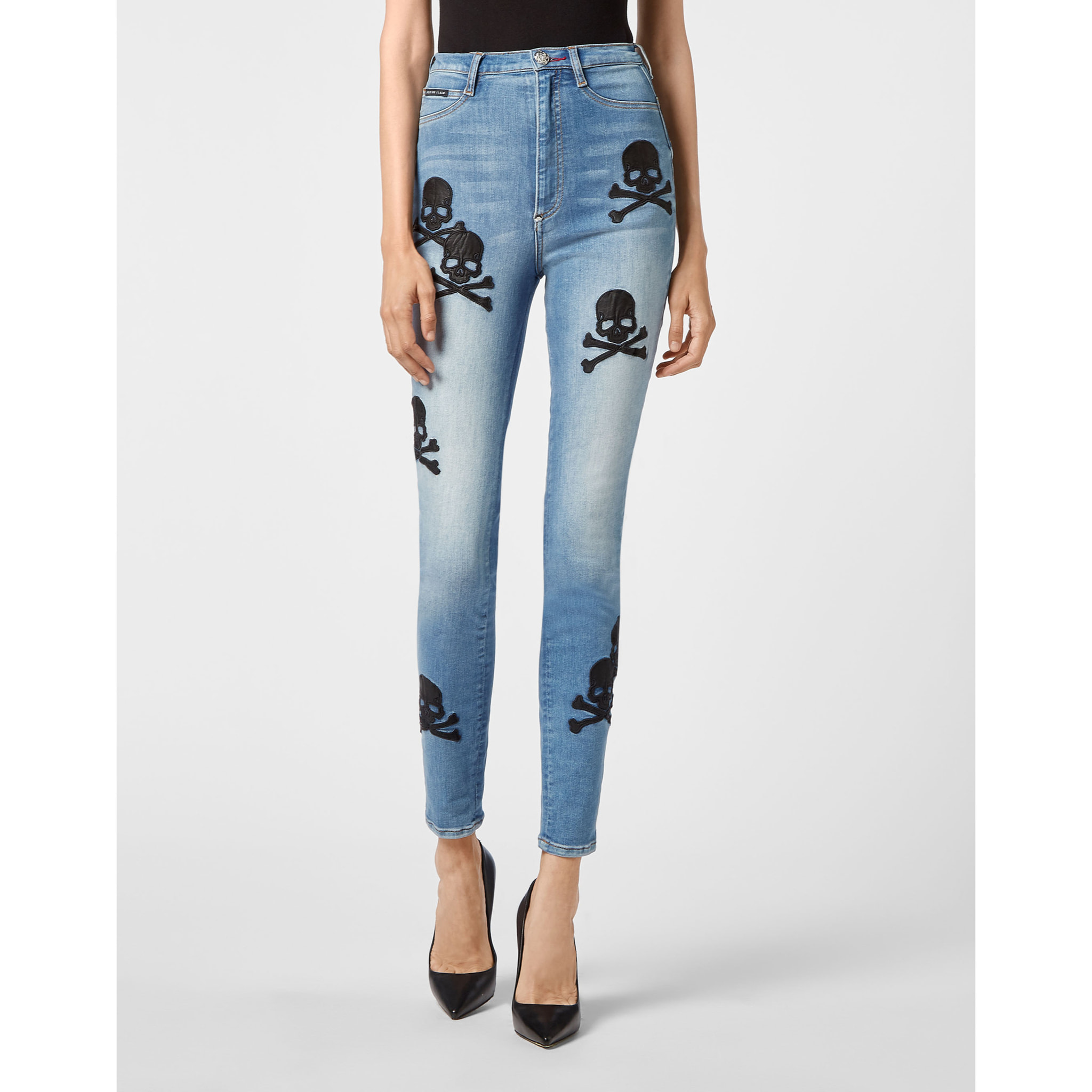 PHILIPP PLEIN Jegging de cintura alta SKULL