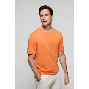 Camiseta Surfer loose fit naranja suave con logo minimal engomado Polo Club