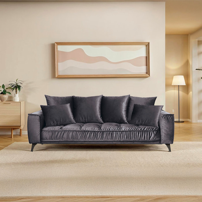 Canapé Velours Droit Altamo - 3 Places