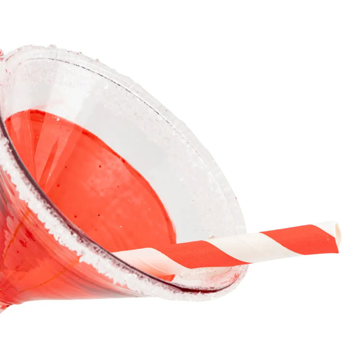 Sujet verre à Martini verre H.9cm rouge