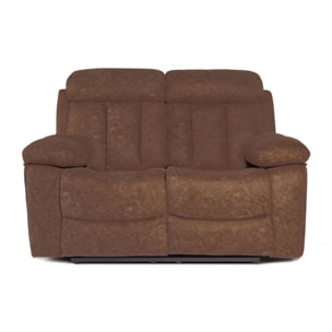 Sofá relax de 2 plazas con reposapiés elevable en chocolate 152 cm Kendal Chocolate