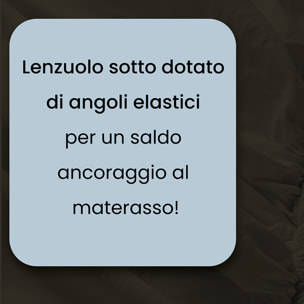 COMPLETO LETTO WATER WASHED, 100% Microfibra, No Stiro - MARRONE