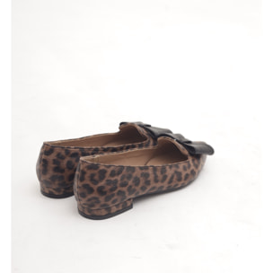DECOLLETE FLAT FIOCCO LEOPARDO
