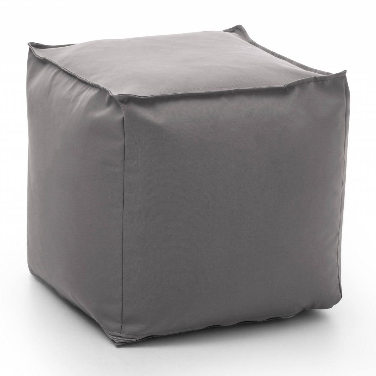 Pouf Annalaura, Pouf multifunzione, 100% Made in Italy, Poltroncina relax in tessuto imbottito, Cm 45x45h45, Grigio