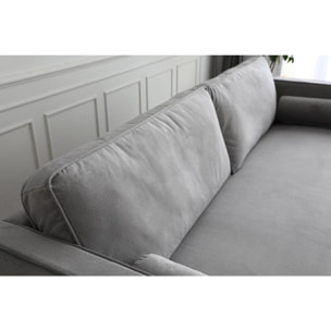ASHA Canapé 3 places en velours gris clair