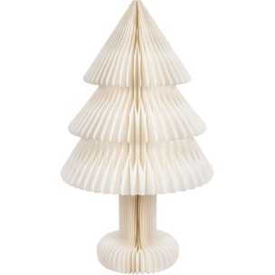 J-Line décoration Sapin De Noël Pliable - papier - blanc - large
