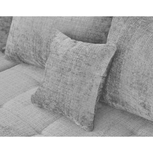 Rune - canapé panoramique d'angle gauche 7 places en velours texturé - Gris