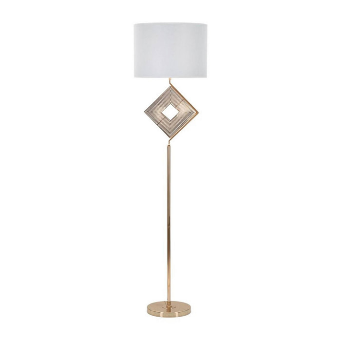 Lampada da terra Inchiostro, Luce da terra, Lampada da pavimento, Lampada a stelo, 40x40 h161 cm, Bianco e Oro