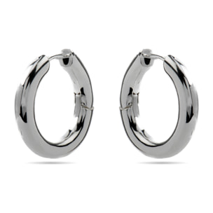 Pendientes de 18mm de diámetro acabados en rodio