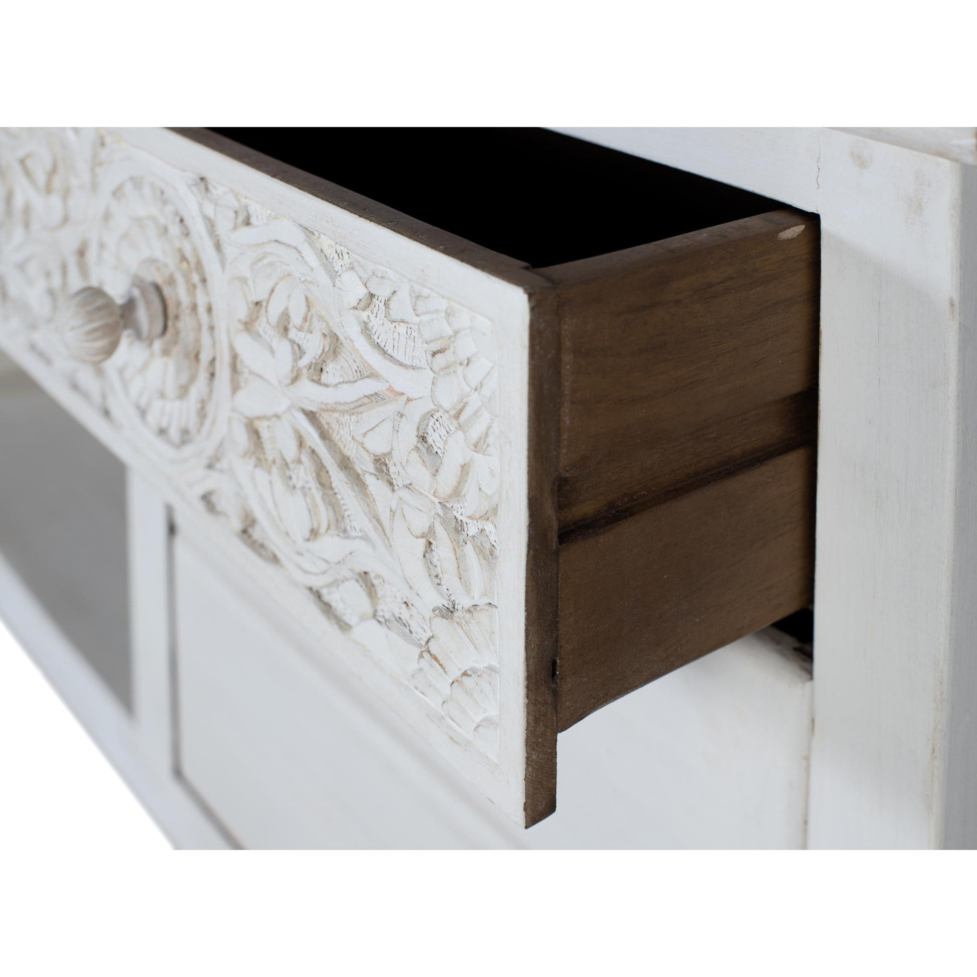 Mueble TV de Madera de Mango 180 Cm Estilo Vintage Contemporáneo