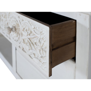 Mueble TV de Madera de Mango 180 Cm Estilo Vintage Contemporáneo