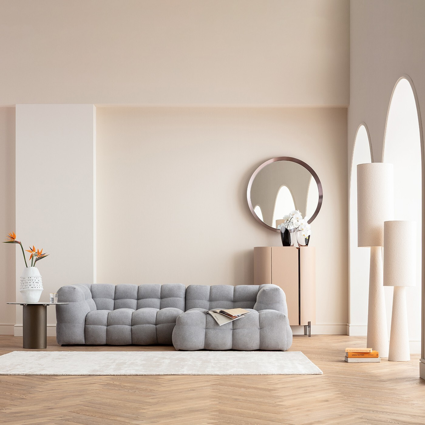 Lampadaire Marleen Boucle 190cm beige Kare Design