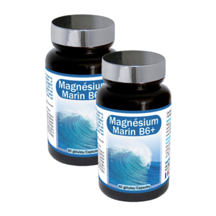 NUTRI EXPERT - Magnésium Marin B6+ - Complément Alimentaire à Base de Magnésium + Vitamine B6 + Mélisse - Favorise l'Équilibre du Système Nerveux et le Bien-Être - Réduit la Fatigue - Lot de 2 produits