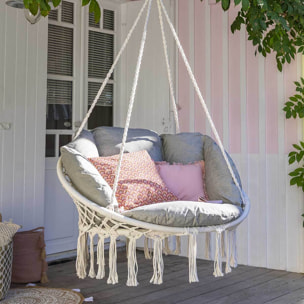 Chaise de détente suspendue "Cordessa" en acier traité époxy