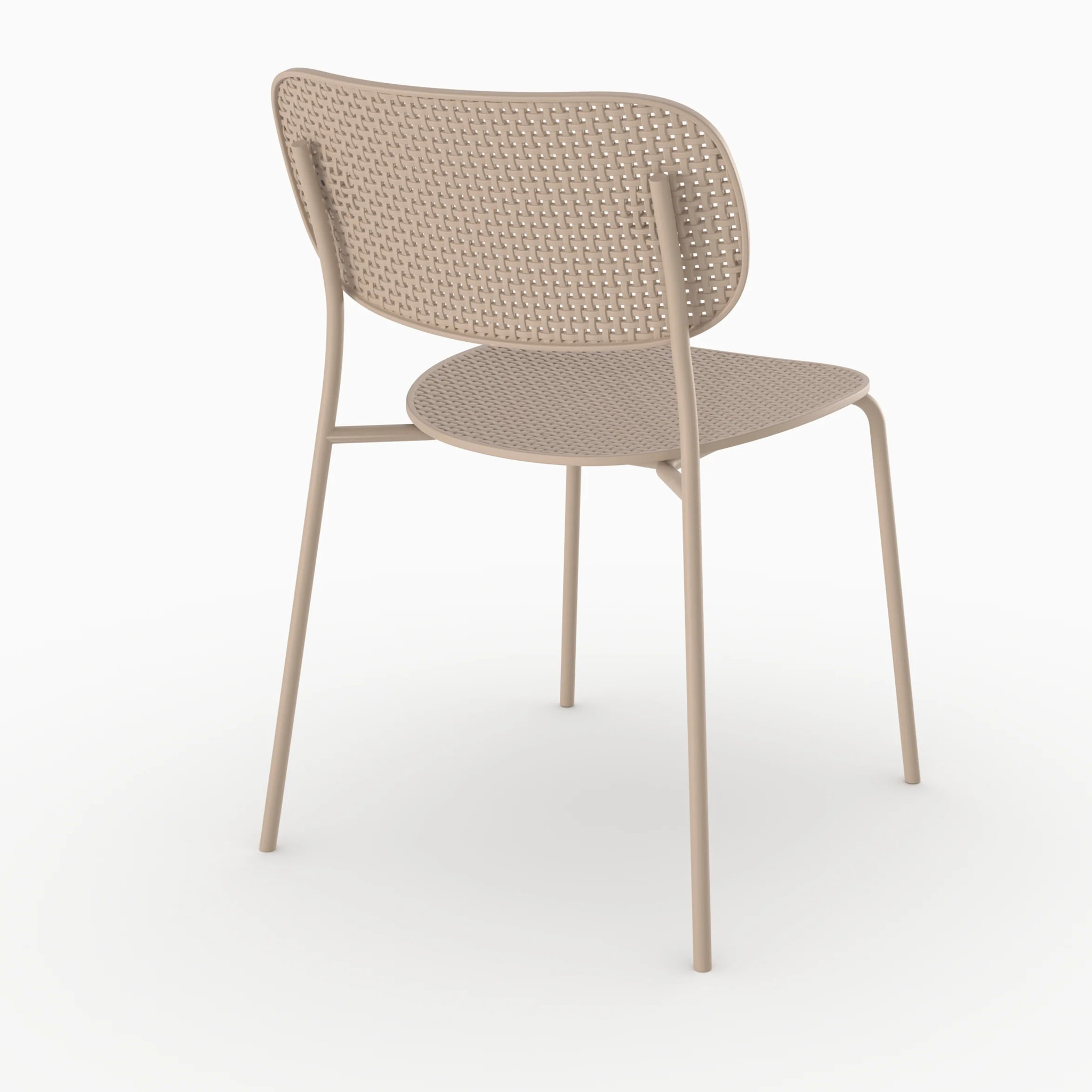 Lot de 2 chaises de jardin empilables en plastique beige - Géa