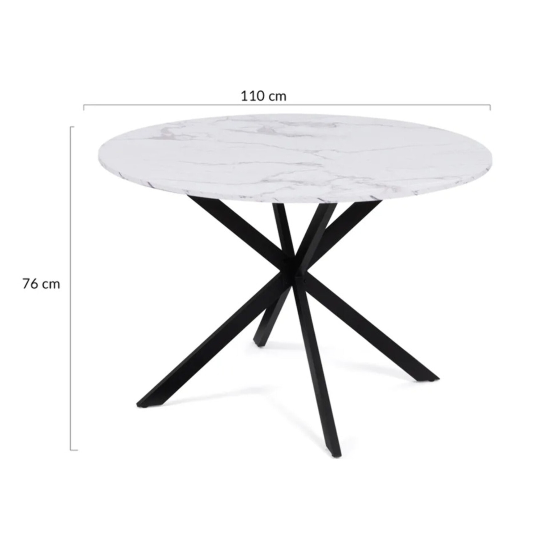 Table à manger ronde Soline Ø110cm effet marbre