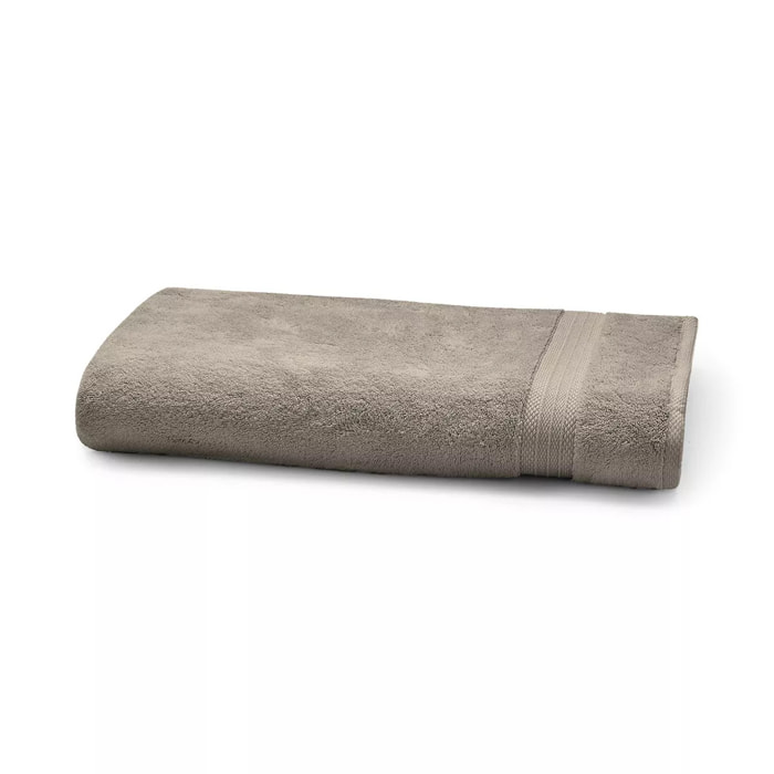 Serviette eponge pur coton 550 g/m² uni beige Elea chataignes