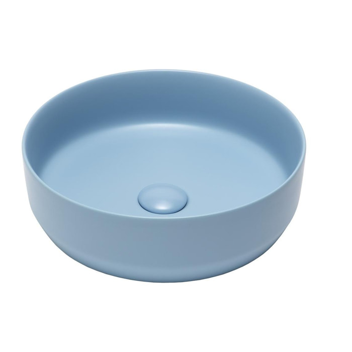 Vasque à poser Infinitio 39 x 39 x 12 cm sans trop-plein, bleu mat (SATINF3939LBLM)