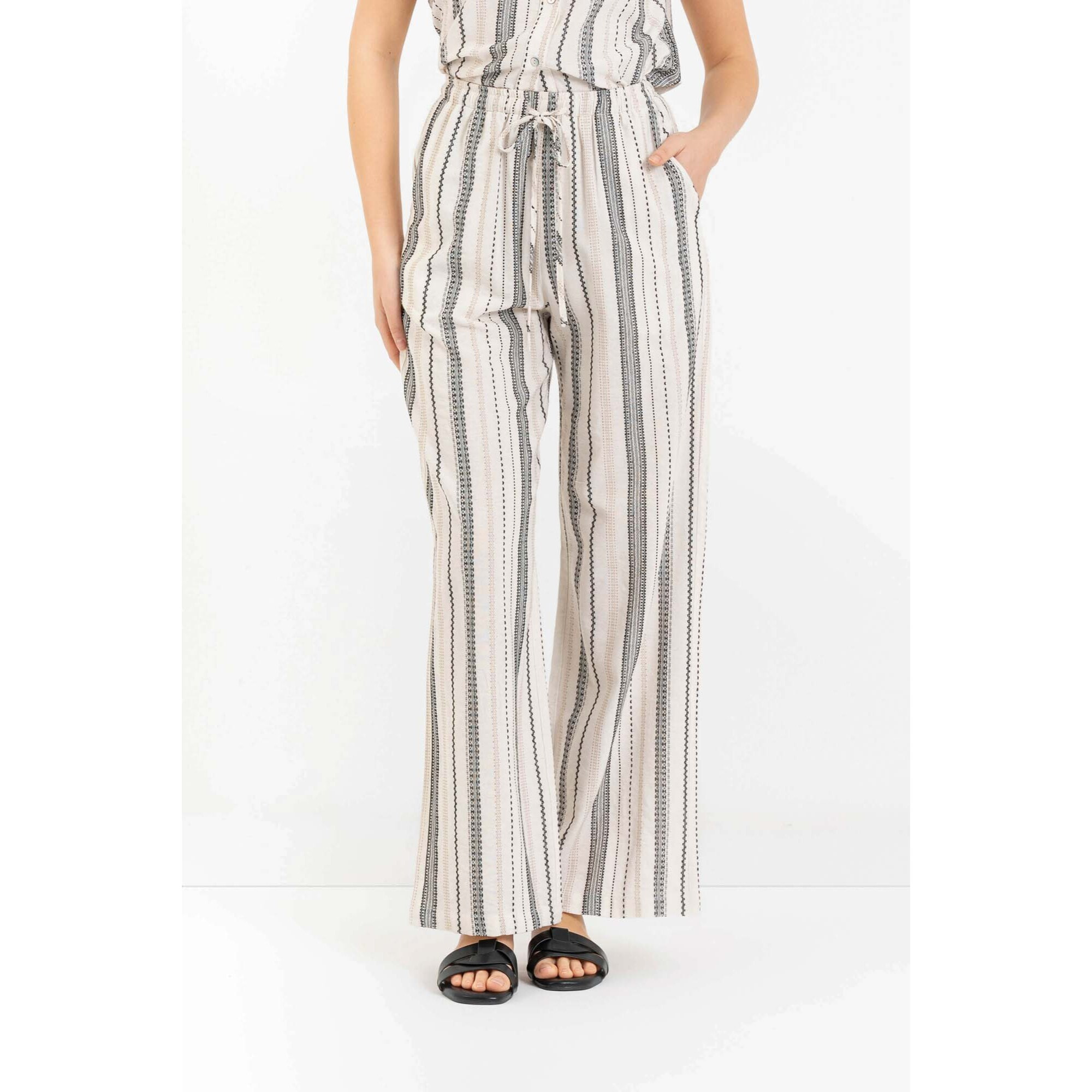 Kocca - Pantaloni a palazzo fantasia a righe Donna